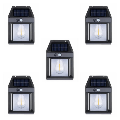 Set 5 Lampi solare de perete cu senzor de miscare Led IP65 3W 3.7v