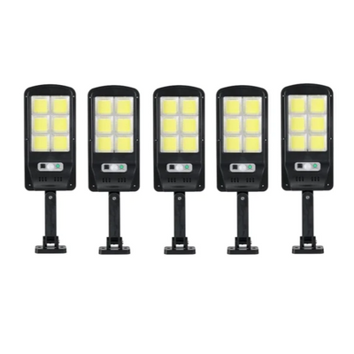 Set 5 X Proiector solar 6 celule, 30W, cu senzor de miscare, sistem prindere inclus
