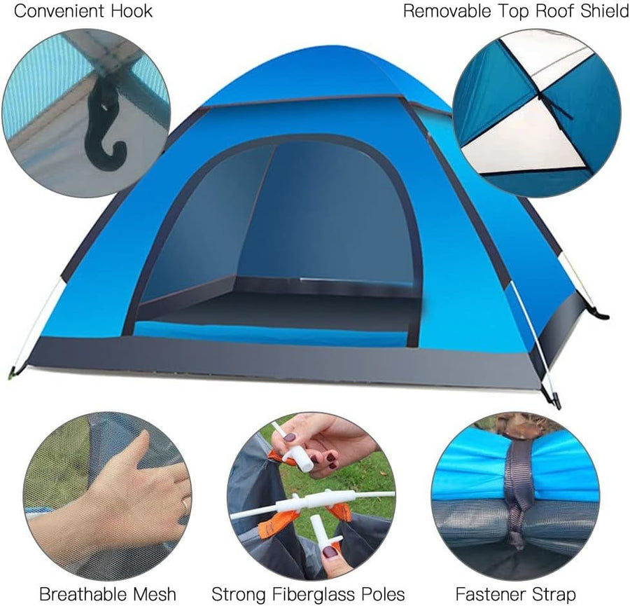 Cort camping, impermeabil, protectie UV, 2 usi