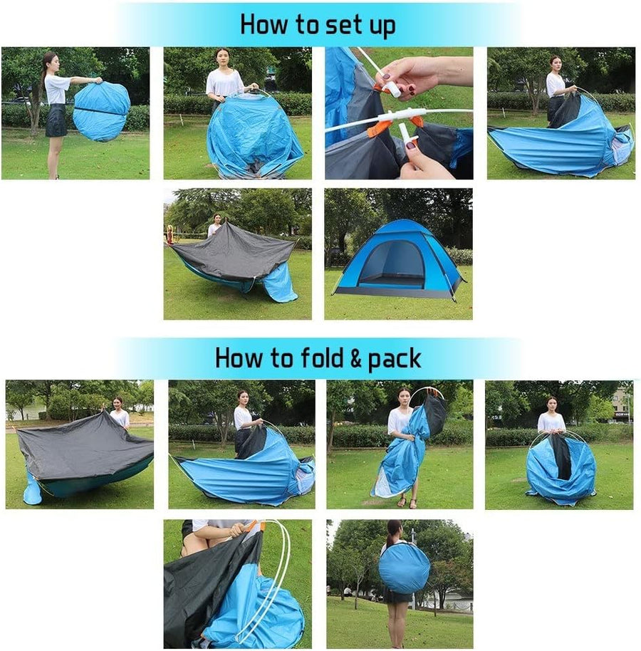 Cort camping, impermeabil, protectie UV, 2 usi