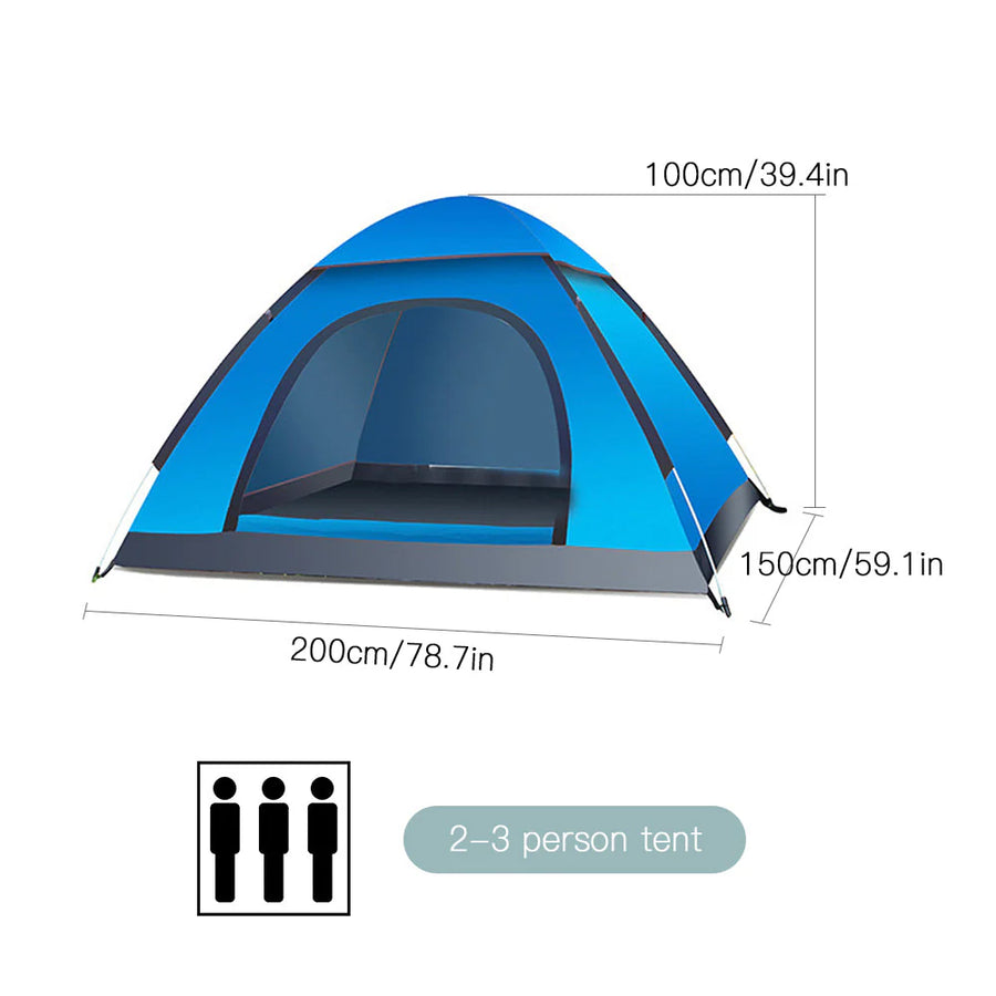 Cort camping, impermeabil, protectie UV, 2 usi